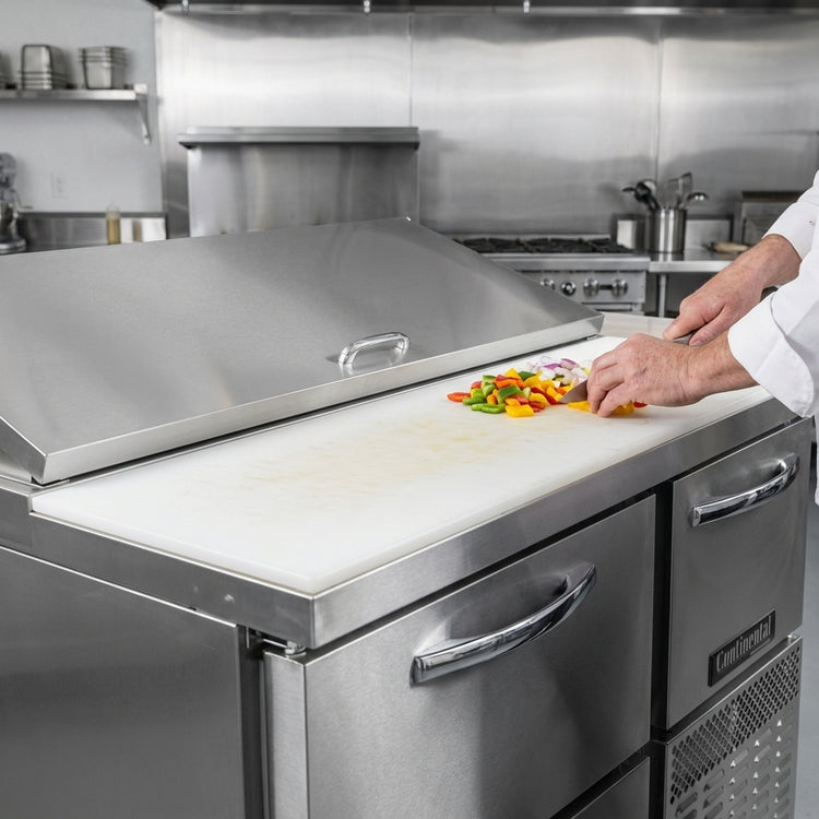 Product image #4 for Continental Refrigerator RA68N18M-D 68" Three-Section Refrigerated Sandwich Prep Table with Drawers and Door