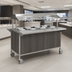 Thumbnail image #4 for Atlas Metal CAFB-5 77.5-Inch Mobile Refrigerated Frost Top Serving Counter with 15-Pan Refrigerated Base