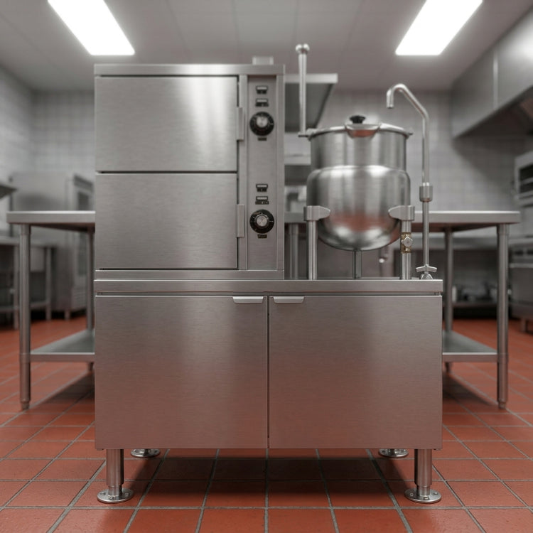 Product image #4 for Crown SCX-10-10 Two Compartment Full-Size Convection Steamer with 10 Gallon Kettle
