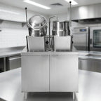 Thumbnail image #4 for Crown DMT-6-6 Direct Steam Kettle with (2) 6 Gallon Tilting Kettles on 36-Inch Cabinet Base