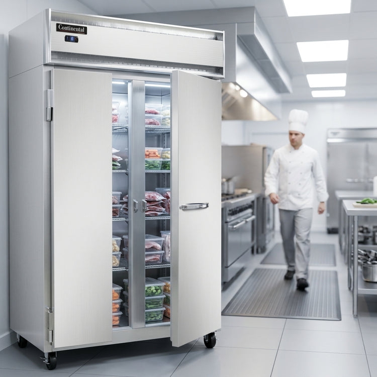 Product image #4 for Continental Refrigerator 2FSNSS Two-Section Shallow Depth Reach-In Freezer with Solid Doors