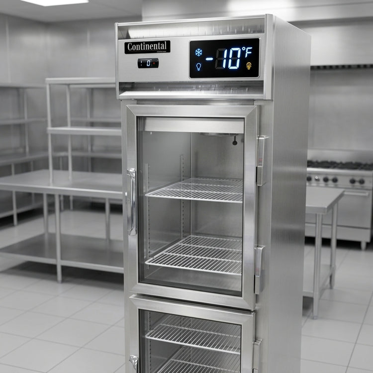 Product image #4 for Continental Refrigerator 1FNSSGDHD One-Section Display Reach-In Freezer with Narrow Half Glass Doors