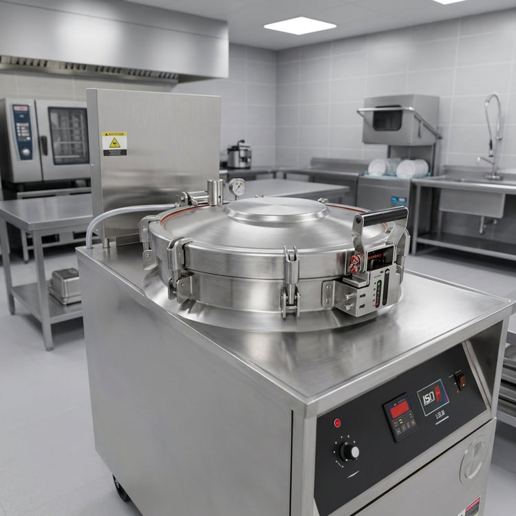 Product image #4 for BKI FKM-F Extra-Large Electric Pressure Fryer with Manual Controls and Filtration