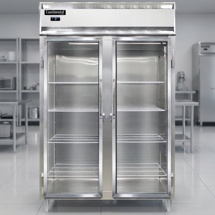 Product image #4 for Continental Refrigerator Designer Line D2FNSSGD Two-Section Full-Height Glass Door Reach-In Display Freezer
