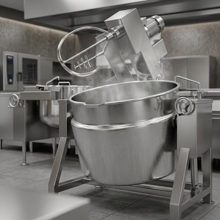 Product image #4 for Crown DLTM-60-2 Direct Steam Twin 60-Gallon Tilting Mixer Kettle