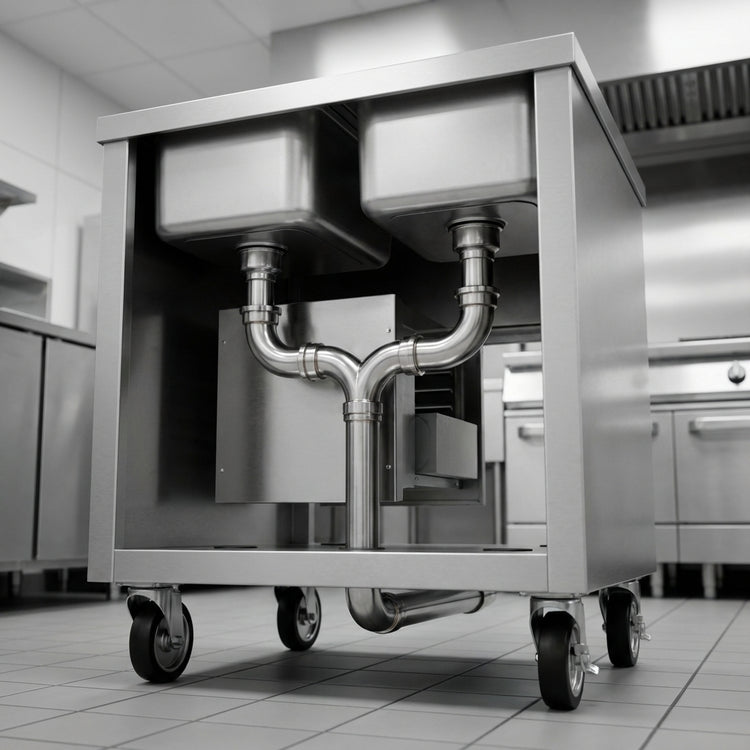 Product image #4 for Thurmaduke TFCP-32PG-N7 32" Mobile 2-Section Flush Mount Cold Pan Unit with Self-Contained R290 Refrigeration