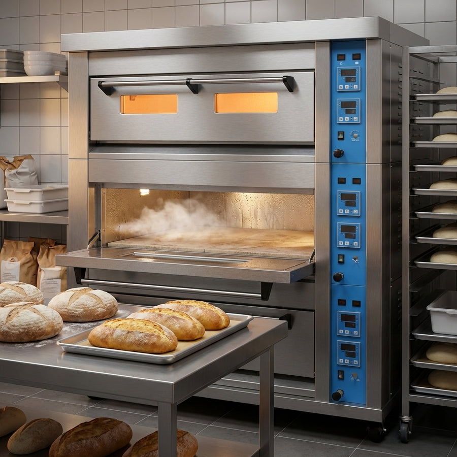 The oven’s self-cleaning steam system creates ideal humidity for artisan bread and effortless maintenance.