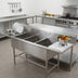 Thumbnail image #4 for Eagle Group Spec-Master FFN2772-3-24-14/3 Three Compartment Flush Front Sink with Dual Drainboards