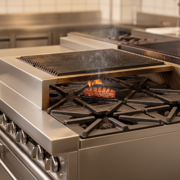 Product image #4 for Titan 36" Heavy Duty Gas Range with 18" Charbroiler and Standard Oven