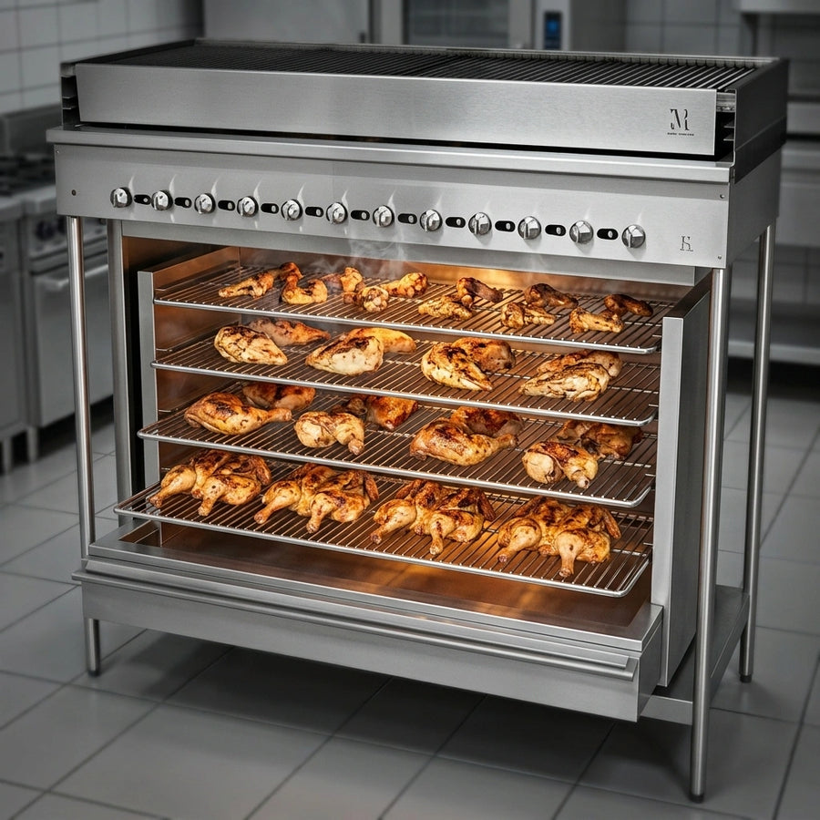 Experience unparalleled cooking versatility with the Titan JCB-72's four distinct broiling levels, designed for maximum capacity.