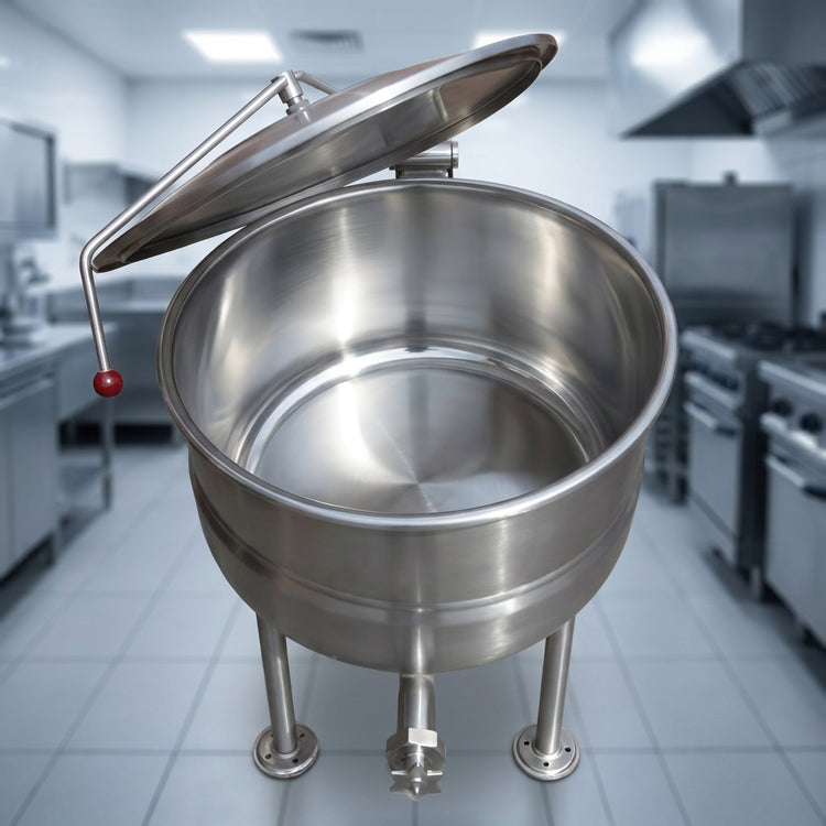 Product image #4 for Crown DL-80 80 Gallon Direct Steam Stationary Kettle with Tri-Leg Base