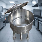 Thumbnail image #4 for Crown DL-80 80 Gallon Direct Steam Stationary Kettle with Tri-Leg Base