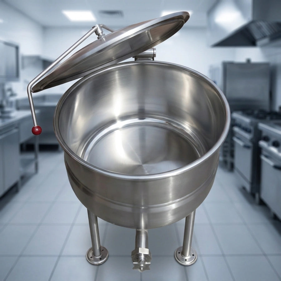 Discover the superior durability and effortless cleaning of the 80-gallon kettle's premium 316 stainless steel interior, designed for lasting performance.