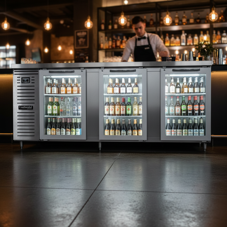Product image #5 for Continental Refrigerator BB90NSSGDPT 90-Inch Pass-Thru Refrigerated Back Bar Cooler with Hinged Glass Doors