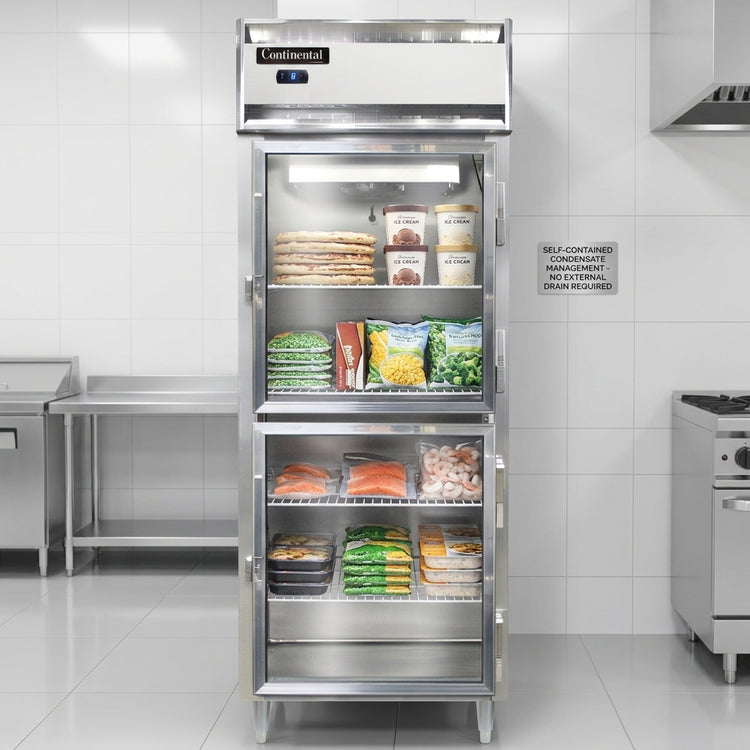 Product image #4 for Continental Refrigerator D1FESNSSGDHD Designer Line 1-Section Extra-Wide Shallow Depth Reach-In Display Freezer with Half Glass Doors