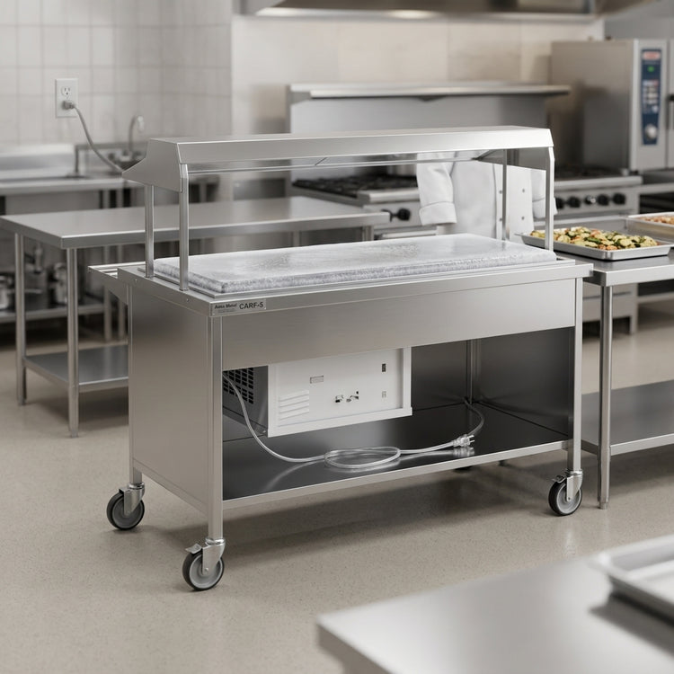 Product image #4 for Atlas Metal CARF-5 Mobile Refrigerated Frost Top Serving Counter