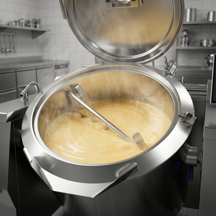 Product image #4 for Baskett Firex Tilting Kettle with Mixer, Electric, 78 Gallon Capacity, Indirect Heating