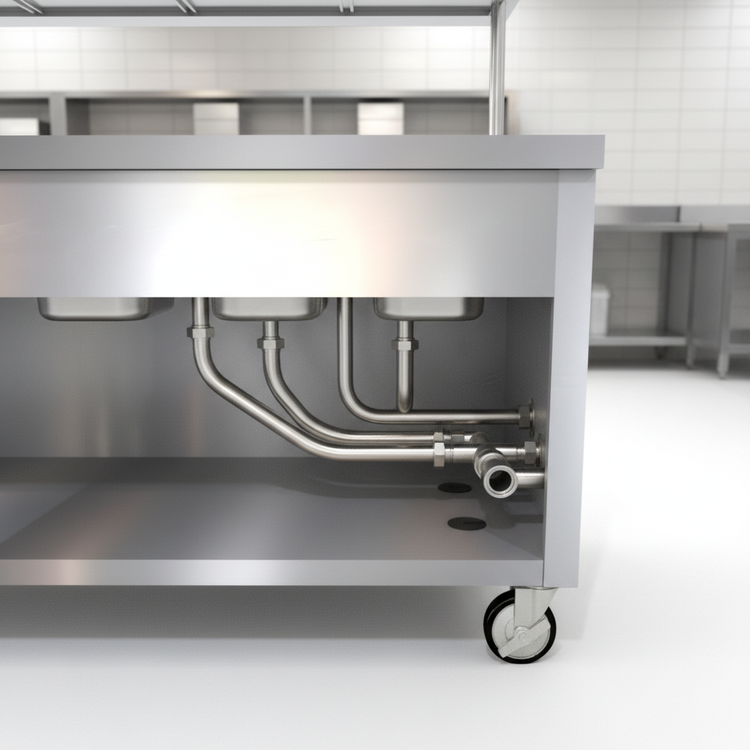 Product image #4 for Thurmaduke TFCP-74SS-N7 74-Inch 5-Section Mobile Flush Mount Refrigerated Cold Pan