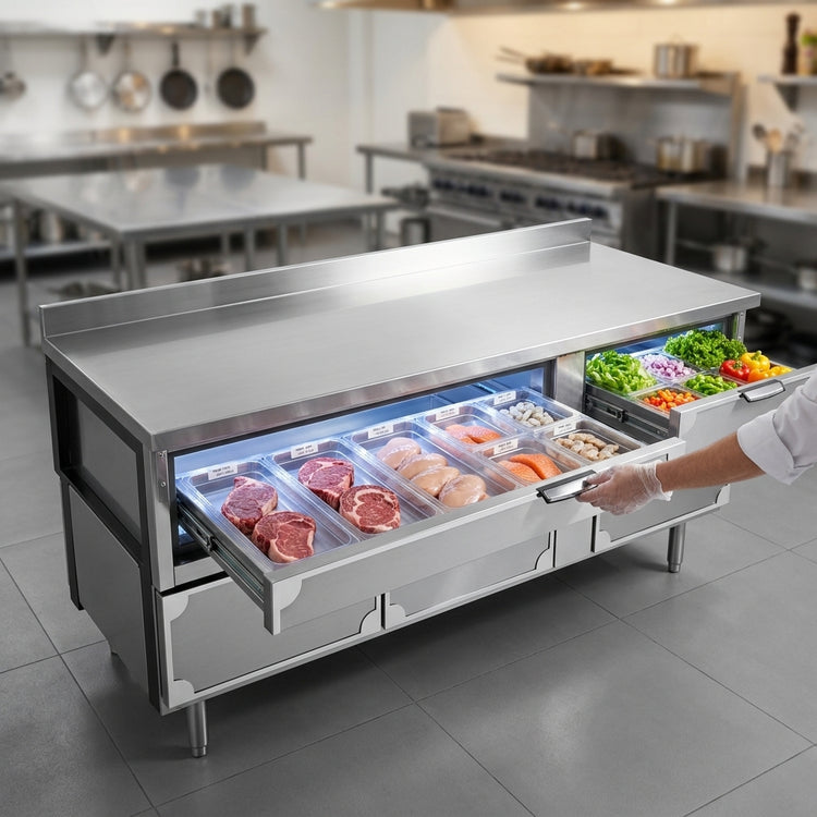 Product image #4 for La Rosa Refrigeration L-75178-30 78-Inch Refrigerated Equipment Stand with 4 Drawers, Remote
