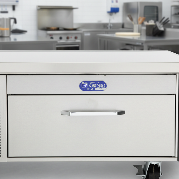 Product image #4 for Randell FX-2CS-290 96-Inch Flexible Refrigerator/Freezer Chef Stand with 2 Drawers