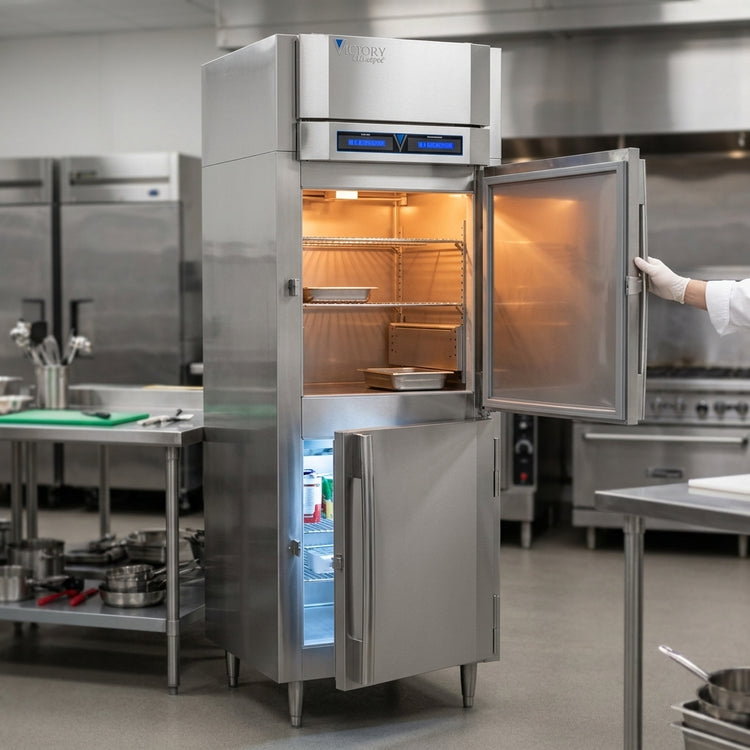 Product image #5 for Victory UltraSpec HRSA-1D-S1-EW-HD-HC One-Section Dual Temp Reach-In Warmer/Refrigerator Holding Cabinet