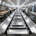 Thumbnail image #4 for Dinex DXIESSW18 18-Foot Stainless Steel Tray Make-Up Conveyor with 2-Inch Nylon Skate Wheels