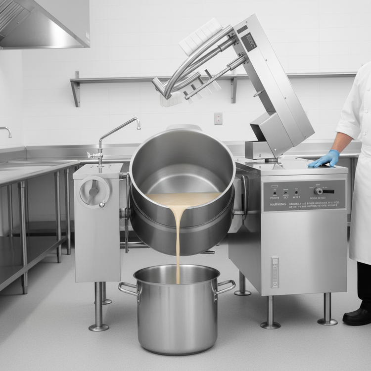Product image #4 for Crown ELTM-60 60 Gallon Electric Tilting Mixer Kettle with 2/3 Steam Jacket
