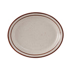 Thumbnail image #1 for Tuxton China Bahamas TBS-041 Ceramic Oval Platter, 8-1/2" x 6-7/8", Narrow Rim Case of 3 Dozen