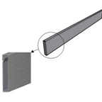 Thumbnail image #1 for Pacific Stainless Products WBG96 Wall Bumper Guard, 96"L x 1"W x 6"H, 14/304 Stainless Steel, 2-Piece, Capped Ends