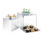 Thumbnail image #1 for Cal-Mil MC700 Mirrored Acrylic Display Riser Cubes, Nestable Set of 3, 8/10/12 in Heights