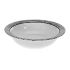 Thumbnail image #1 for Vertex China Rubicon RB-11-LGY China Fruit Bowl, 5-3/4 oz, 5-1/8" Round Coupe, Polished Foot, Linear Gray Case of 3 Dozen
