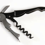 Thumbnail image #3 for Mercer Culinary M33082 Waiter's Corkscrew, Double Lever, 5-Turn Non-Stick Worm, Serrated Knife, Black Handle Case of 24
