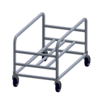 Thumbnail image #1 for Renfro Industries Inc. RISTABMR8 Aluminum Bulk Moving Cart, 22"W x 40"D x 36"H, 5" Polyurethane Swivel Stem Casters, NSF