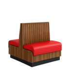 Thumbnail image #1 for ATSMFG ATS AT&S-ADD-KR36-BB GR6 Karender Deuce Booth, single, 30" long x 36" high, Beadboard back, Upholstery and foam fitted over a computer-cut