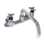 Thumbnail image #1 for Component Hardware Encore KL36-8012 Deck-Mount Faucet, 8" Centers, 12" Swing Spout, Stainless Steel, Compression Valves