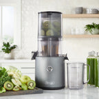 Thumbnail image #1 for Omega JC2022GY11 Countertop Batch Fruit & Vegetable Juicer, 2 L Capacity, Cold Press, Manual Feed, Pulp Extractor