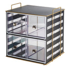 Thumbnail image #1 for Cal-Mil Empire 22088-90 4-Section Bread Display Case with 4 Removable Drawers, Acrylic & Steel, Black, 13"W x 11-1/4"D x 13-1/4"H