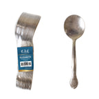 Thumbnail image #1 for CAC China Elizabeth 2203-04 Bouillon Spoon, 6", 18/0 Stainless Steel, Frost Finish, High Weight Case of 25