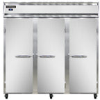 Thumbnail image #1 for Continental Refrigerator 3RNSA 3-Section Reach-In Refrigerator, Solid Full-Height Hinged Doors, Top-Mount Self-Contained, Stainless/Aluminum