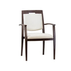 Thumbnail image #1 for G & A Commercial Seating Kingsley 2851 Stackable Banquet Arm Chair, Upholstered Square Back with Handhold and Seat, Welded 12-Gauge Aluminum