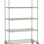 Thumbnail image #1 for Metro Super Erecta SE-2172S-80-M5 Mobile Wire Shelving Unit, 72"W x 21"D x 80"H, 900 lb. capacity per unit, 1" shelf adjustment, (5) wire shelves