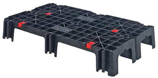 Product image #4 for Quantum EZ Lock Vented Dunnage Platform Rack & Pallet, 12 x 40 x 6 Inches, Black, 2,500 lb. Capacity