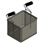Thumbnail image #1 for Arcobaleno Pasta Equipment APCB3 Pasta Cooker Basket, Size #3, Rectangular Stainless Steel, Industrial Handle