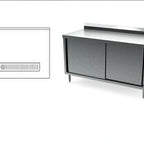Thumbnail image #1 for ATSMFG MET MET-BEV-3036 ATS MFG Stainless Steel Beverage Table, 36"W x 30"D, 24" Urn Trough with Drain, Sliding Doors