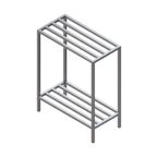 Thumbnail image #1 for Renfro Industries Inc. RISTAFSR48242 Wall-Mounted Tubular Shelving Unit, 2-Shelf, 48"W x 24"D x 60"H