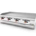 Thumbnail image #1 for Drago DRGM48 48" Commercial Gas Griddle, 1/2" Grooved Steel Plate, 4 Burners, Stainless Steel Exterior, Manual Controls