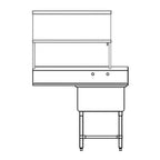 Thumbnail image #1 for Tarrison Products Ltd. TF-UCDSPDT1L-KIT Undercounter Soiled Dishtable, 51"W, Right-to-Left, Stainless Steel Top, Galvanized Legs