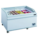 Thumbnail image #1 for Dukers Appliance Co., USA Ltd. WD-500Y Commercial Chest Freezer, 17.66 cu. ft., Sliding Glass Lids, White, 56-5/8"W