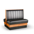 Thumbnail image #1 for JustChair Manufacturing JBD-WSS-UCH-60-GR1/COM Double Booth, 60"H, Wooden Frame, Upholstered Vertical-Channel Back