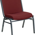 Thumbnail image #1 for Flash Furniture Hercules XU-60555-BY-GG Extra-Wide Big & Tall Stacking Chair, Burgundy Patterned Polyester Upholstery, 1,000 lb Capacity